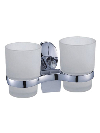 Стакан для зубных щеток, двойной, металл, хром, Solinne, Modern, 2546.102
