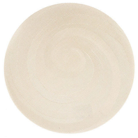Салфетка сервировочная полимер, 38 см, круглая, светло-серая, Y4-6415