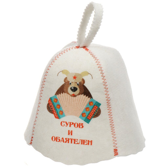 Шапка для бани войлок, с принтом, OBSI, Суров и Обаятелен, 191147