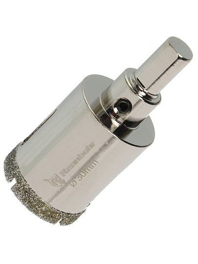 Коронка алмазная, по керамограниту и керамике, Rennbohr, Alpha, диаметр 30 мм, с центрирующим сверлом, 676230