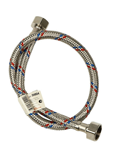Подводка для воды 1/2"х0.6 м, г-г, сталь, AquaLine