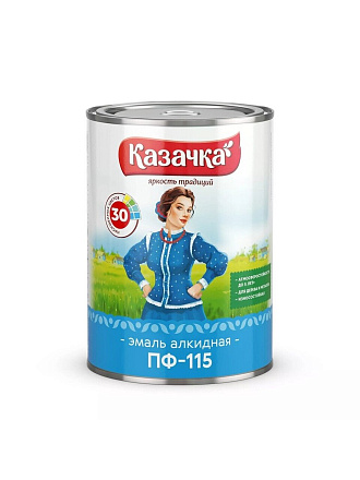 Эмаль Казачка, ПФ-115, алкидная, глянцевая, красная, 0.9 кг
