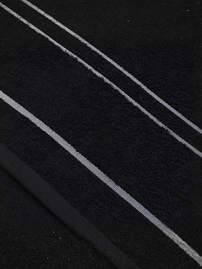 Полотенце банное 70х140 см, 100% хлопок, 420 г/м2, Азия, Barkas, черное, Узбекистан