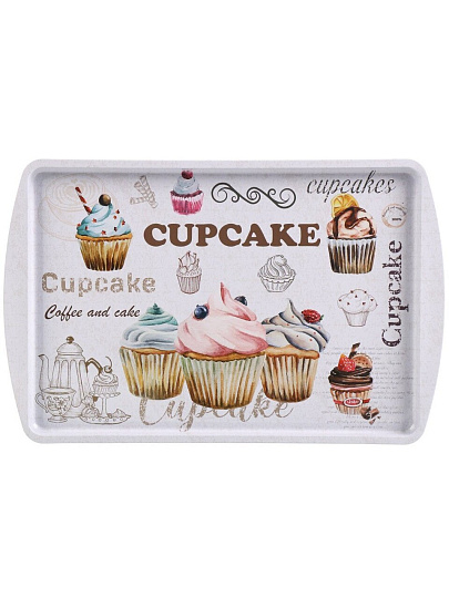 Поднос металл, 38х24 см, прямоугольный, рисунок в ассортименте, Y4-8927