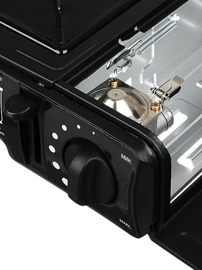 Плита газовая портативная, 1 конфорка, 34х26х9 см, для цанговых баллонов, Ермак, 333520