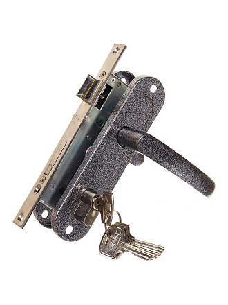 Замок врезной Зенит, ЗВ7-70.4-02, БП-00011070, ручка в комплекте, цилиндровый, серебряный