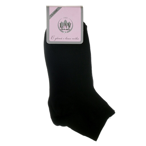 Носки для женщин, хлопок, черные, р. 23-25, средняя длина, 6С989