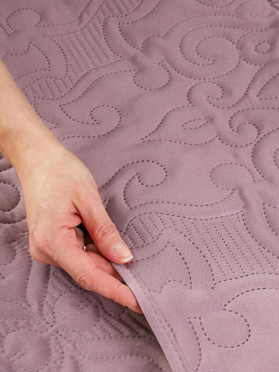 Покрывало евро, 240х220 см, 100% полиэстер, стеганое, Silvano, Ультрасоник Вензель, пудровое