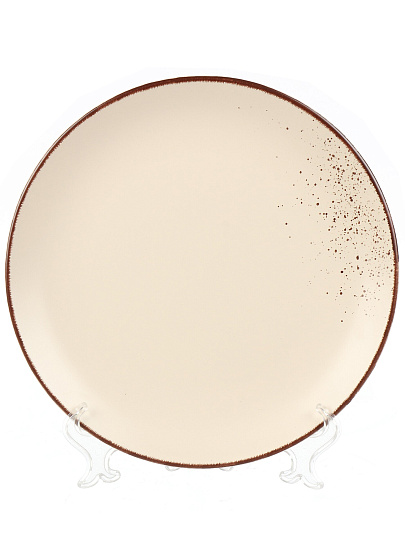 Тарелка обеденная, керамика, 24 см, круглая, OH!SPLASH, Domenik, DMD181, бежевая