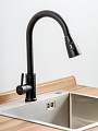 Смеситель для кухни, Aqwin, гибкий излив, с картриджем, черный, A0046S-6 - фото 2