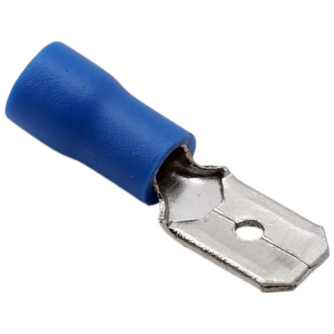 Клемма РПи-п 2.5-(6.3)/РпИп 2-6-0,8, плоская изолированная, синяя, штекер 6.3 мм, 1.5-2.5 мм², Rexant, 08-0333