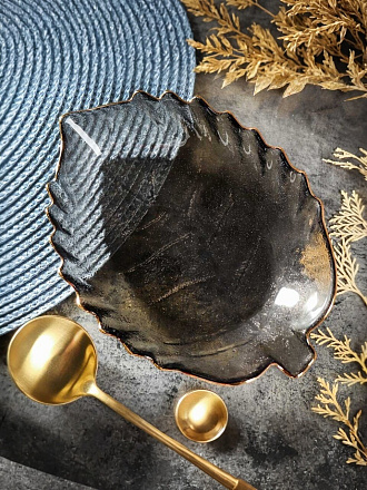 Блюдо стекло, сервировочное, 14х22 см, сервировочное, Лист, Y6-10086