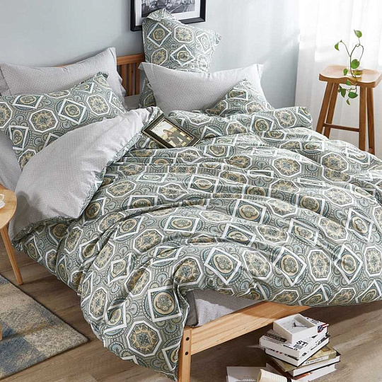 Постельное белье семейное, простыня 220х240 см, 2 наволочки 70х70 см, 2 пододеяльника 145х214 см, Адель, поплин, Артемида