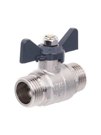 Кран для воды, 1/2'', ш-ш, латунь, ручка-бабочка, AquaLink