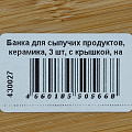Банка для сыпучих продуктов, керамика, 3 шт, с крышкой, на бамбуковой подставке, Y6-6465 - фото 7