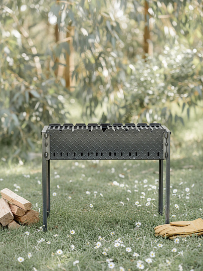 Мангал 750х270х360 мм, 4 мм, откидные решетки, дачный, ВЗР2122, Grillux