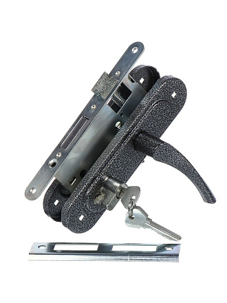 Замок врезной Птимаш, ЗВ4-3.07 (ЗВ4), 9 672, ручка в комплекте, цилиндровый, универсальный, серебро