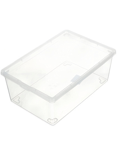 Ящик хозяйственный 10 л, 37х25х14 см, с крышкой, прозрачный, Idea, М 2352
