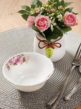 Салатник стеклокерамика, круглый, 13х5.5 см, 0.28 л, Анжелика, Daniks, BY13LTW50