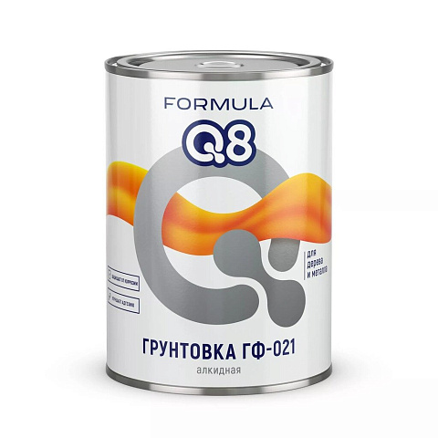 Грунтовка алкидная, Formula Q8, ГФ-021, серая, 0.9 кг