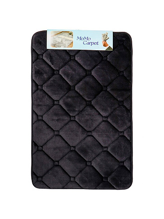 Коврик для ванной, 0.5х0.75 м, полиэстер, черный, Y822-037