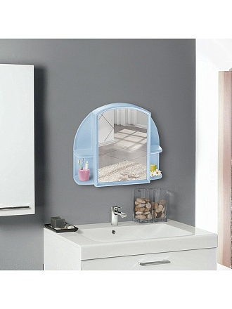 Зеркало-шкаф 42.4х50.8х12.3 см, прямоугольное, светло-голубое, с полочкой, Berossi, Orion 100, АС 11808000