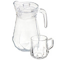 Набор для сока боросиликатное стекло, 5 предметов, кувшин 1200 мл, стакан 250 мл 4 шт, Грани, Y4-5368 - фото 2