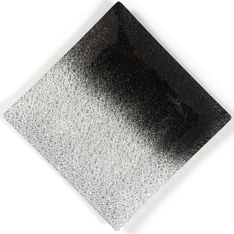 Тарелка обеденная, стекло, 25х25 см, квадратная, Градиент, Y4-5011, серебрянно-черная