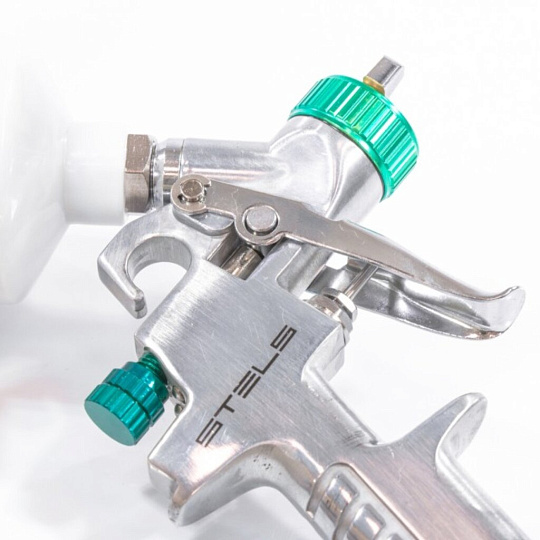 Краскопульт гравитационный, Stels, AG 810 HVLP, 113 л/мин, 0.1 л, с верхним бачком, 0.8, 1 мм, 57361