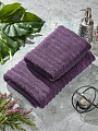 Полотенце банное 70х140 см, 100% хлопок, 450 г/м2, Страйп, Barkas, фиолетовое, Узбекистан