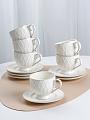 Набор чайный фарфор, 12 предметов, на 6 персон, 230 мл, белый, ТМ Глория, Bonjart, 202508, подарочная упаковка