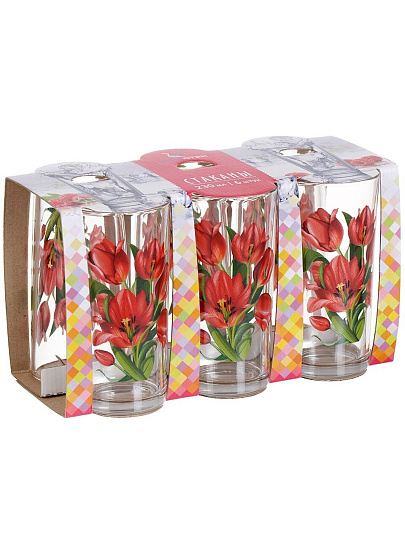 Стакан 230 мл, стекло, 6 шт, Декостек, Тюльпан, 146-Д
