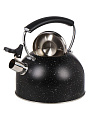 Чайник нержавеющая сталь, 2.7 л, со свистком, ручка бакелитовая, Daniks, Черный мрамор, индукция, PR-2205 - фото 3