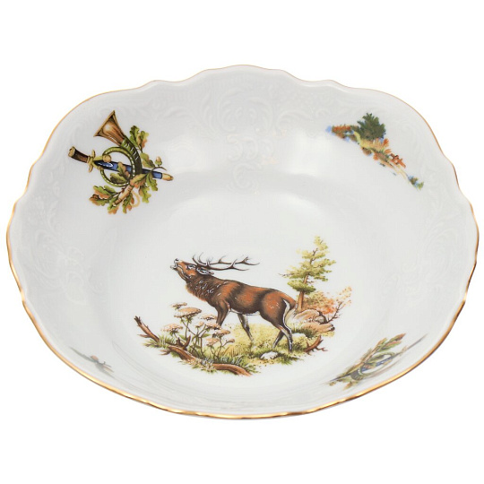 Салатник фарфор, круглый, 19 см, Охотничьи сюжеты Лось, Bernadotte, P1750678JQZU001011