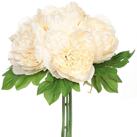 Цветок искусственный декоративный Букет пионов, 30 см, белый, Y3-1523