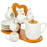 Набор чайный керамика, 14 предметов, на 6 персон, 90 мл, бамбуковая подставка, чайник 620 мл, Y6-6464, подарочная упаковка - фото 2
