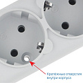 Сетевой фильтр 5 гнезд, 5 м, 3х0.75 мм², с заземлением, 2.2 кВт, Power Cube, 330079 - фото 4