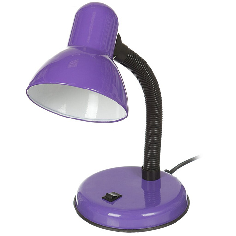 Светильник настольный на подставке, E27, 60 Вт, абажур фиолетовый, Ultraflash, UF-301 С12
