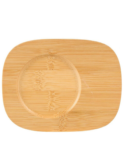 Чайная пара керамика, на 1 персону, 220 мл, Грани, с бамбуковым блюдцем и ложкой, Y4-9002, в ассортименте