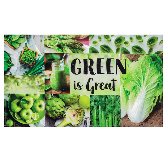 Полотенце кухонное 40х73 см, 190 г/м2, 100% хлопок, саржа, Этель, зеленое, Россия, 4136491