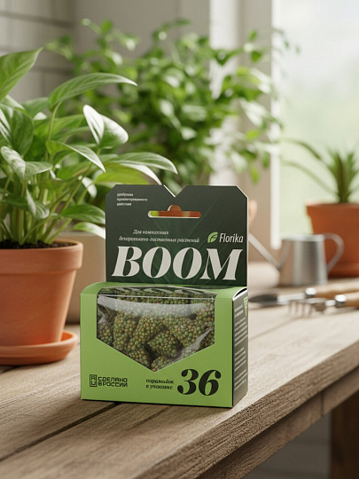 Удобрение Boom, для комнатных декоративно-лиственных растений, 36 шт, Florika