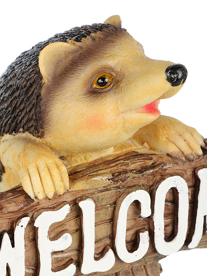 Фигурка садовая декоративная Ежик с табличкой, 16х15х23 см, полистоун, Y4-11211