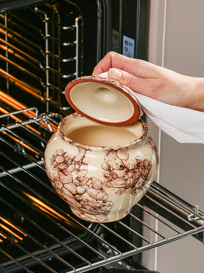 Горшок для запекания керамика, 0.85 л, Псковский Гончар, Паутинка, НХП-ПС-049, ПГ072-00092882