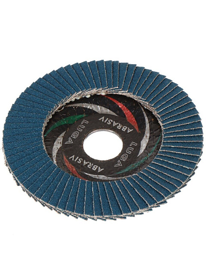 Круг лепестковый торцевой КЛТ1 для УШМ, LugaAbrasiv, диаметр 115 мм, посадочный диаметр 22 мм, зернистость ZK80, шлифовальный