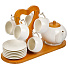 Набор чайный керамика, 13 предметов, на 6 персон, 90 мл, бамбуковая подставка, чайник 620 мл, Y6-6463, подарочная упаковка - фото 6