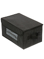Кофр для хранения, с крышкой, складной, 29х19х15 см, черная клетка, с окном, A190057 - фото 3