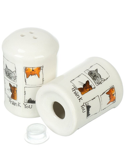 Набор для специй доломит, 2 шт, 5.6х5.6х8 см, Daniks, Cats