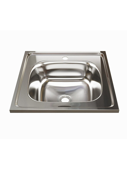 Мойка кухонная накладная, Mixline, нержавеющая сталь, 500х500 мм, 0.4 мм