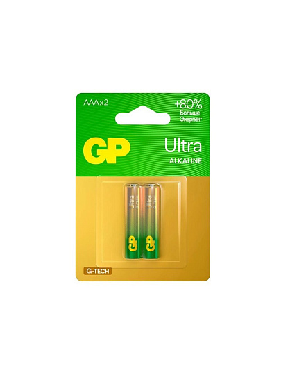 Батарейка GP, ААА (LR03, 24A), 24AUA21-2CRSBC2, алкалиновая, блистер, 2 шт, 1232