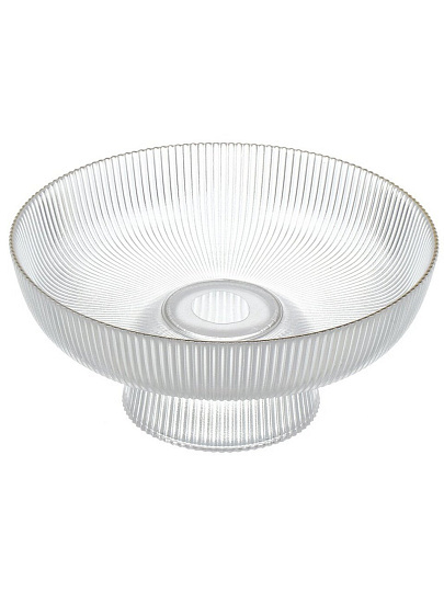 Ваза для фруктов, стекло, 26х10.5 см, с золотой отводкой, Грани, Y4-8758